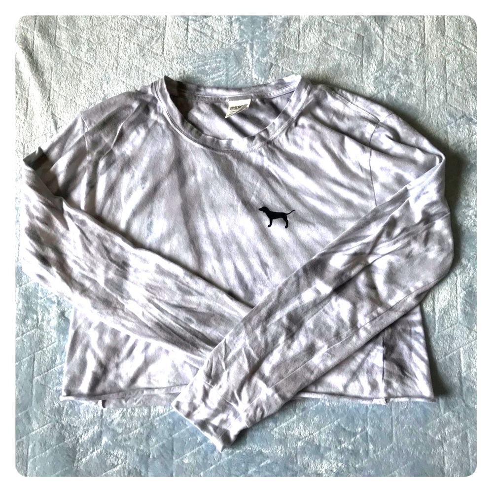 PINK long sleeve crop t-shirt